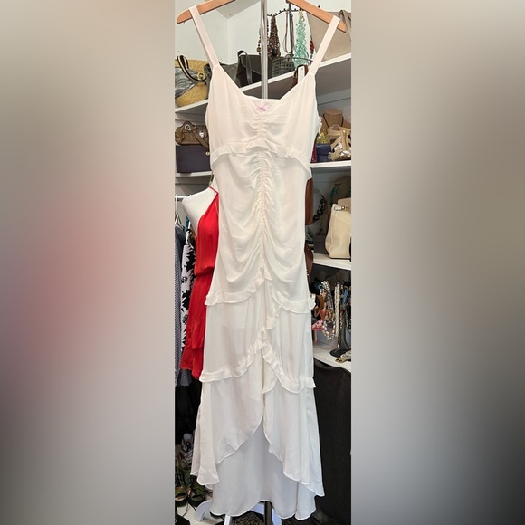 Parker Dresses & Skirts - Parker - NWOT - 100% Silk - Hi/Low - White - Ruching, No Stretch, Open Back S